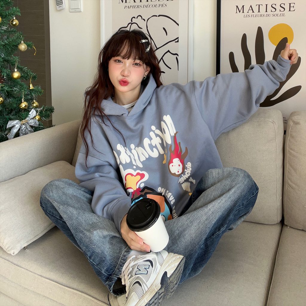 Áo Hoodie HIGHCLUB EXTINCTION HOODIE - POWDER BLUE - IN NỔI - [UNISEX] - XANH