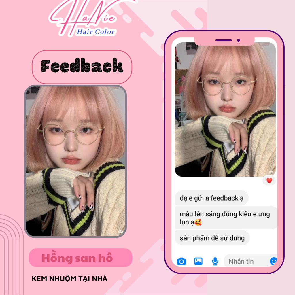 Thuốc Nhuộm Tóc Màu hồng San Hô  - | haniehair