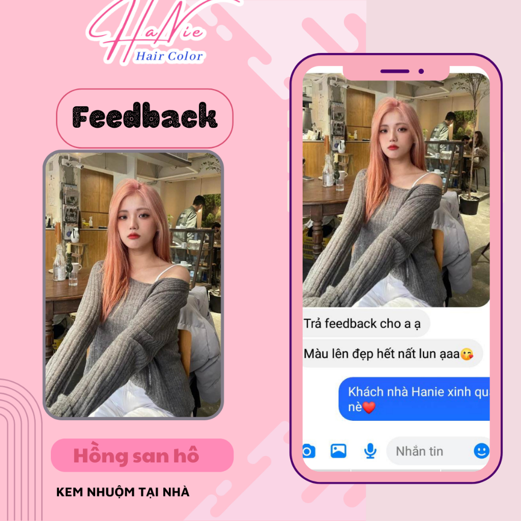 Thuốc Nhuộm Tóc Màu hồng San Hô  - | haniehair