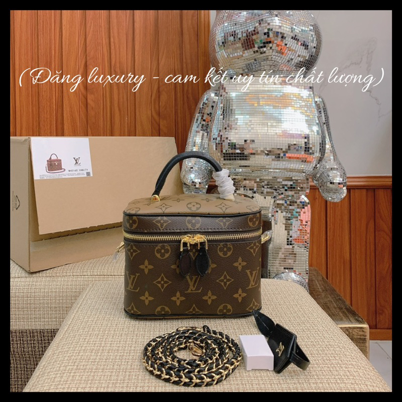 💎Túi VANITY SIEU CAP 20CM - Da canvas NK + Tặng lót túi + khăn [Full2box]