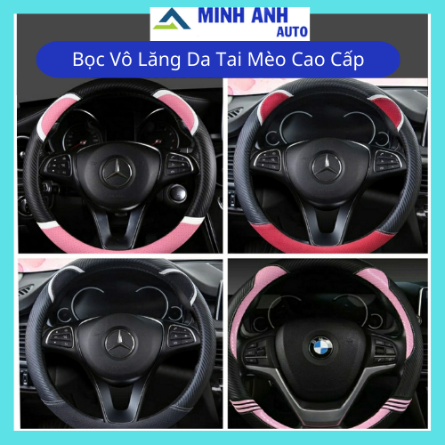 Trang Trí Ô Tô - Bọc Vô Lăng Xe Hơi Chống Trượt Hình Tai Mèo Đáng Yêu