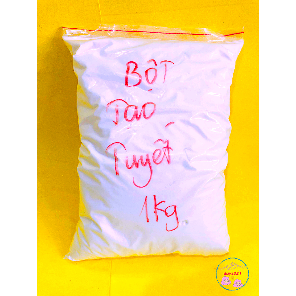 Tuyết nhân tạo gói 1kg -hạt mịn như bột chưa ngâm nước, ngâm nước nở 25 lần- nguyên liệu làm slime mây rẻ bột tạo tuyết