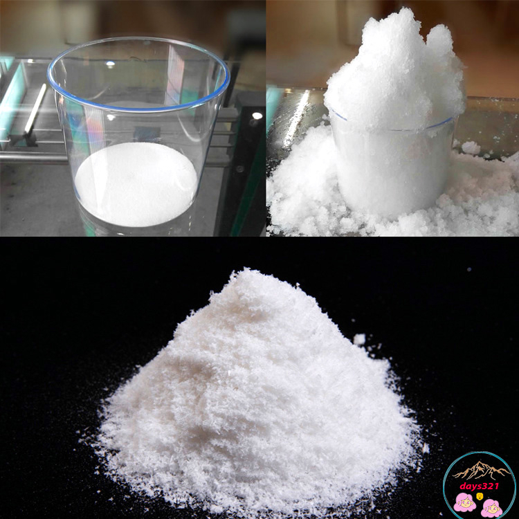 Tuyết nhân tạo gói 1kg -hạt mịn như bột chưa ngâm nước, ngâm nước nở 25 lần- nguyên liệu làm slime mây rẻ bột tạo tuyết
