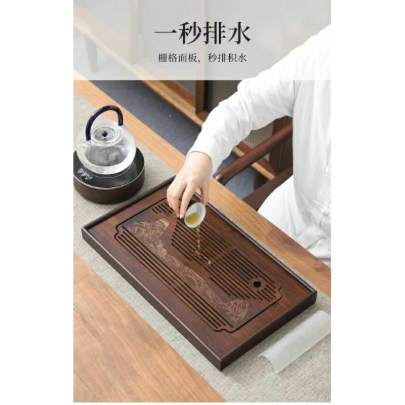 Khay trà tre già hun khói cao cấp Đài Loan dễ dàng vệ sinh, thân thiện và an toàn với môi trường