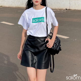 Chân váy da dáng chữ a salom - marias skirt