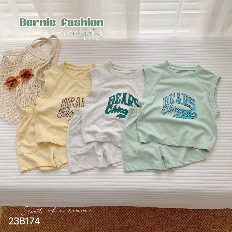 (Video) Set bộ bé trai tay hến chất cotton 4 chiều thấm hút mồ hồi mặc hè Bernie chính hãng