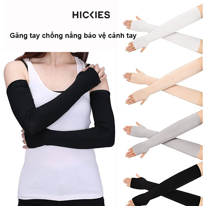 Set 2 Tay áo chống nắng xỏ ngón - cho nam nữ dùng khi Lái xe, thể thao ngoài trời chống tia UV, bảo vệ da tay - hickies