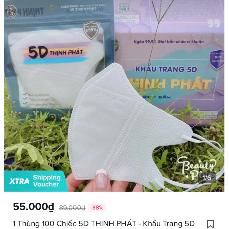 khẩu trang 5D thịnh phát