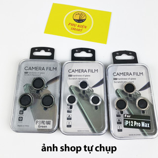 Kính Cường Lực Camera Cho iPhone, Bộ 3 Mắt Riêng Biệt Viền Nhôm Chống Trầy Full Dòng iPhone 11Pro Đến 14Promax.