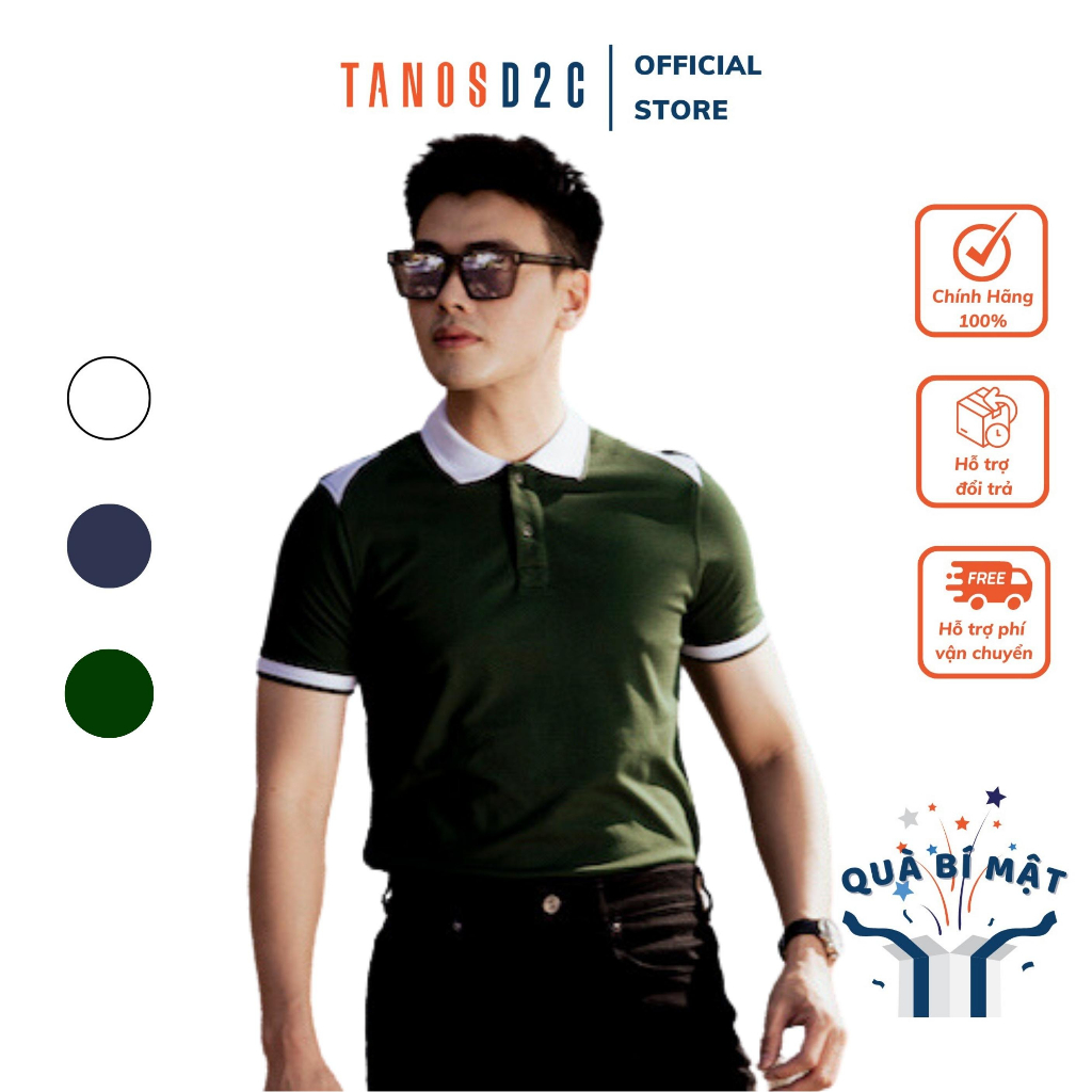 Áo polo nam phối màu TANOSD2C vải CVC cao cấp, thoáng khí, thấm hút mồ hôi, form chuẩn Âu xuất khẩu - A02-105