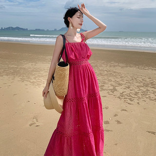 [HÀNG QC] Đầm maxi ren hồng mẫu mới