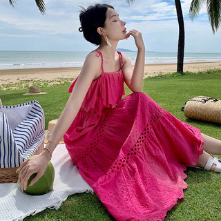 [HÀNG QC] Đầm maxi ren hồng mẫu mới