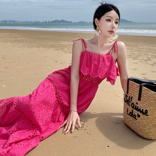 [HÀNG QC] Đầm maxi ren hồng mẫu mới