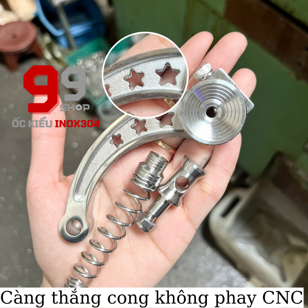 Bộ càng thắng inox304 sáng bóng dành cho các dòng xe