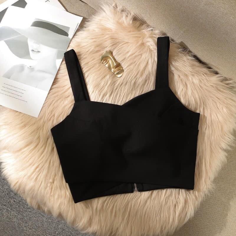 Áo Bra croptop nữ - Áo hai dây thiết kế bản to tôn dáng có sẵn đệm mút thoáng mát trẻ trung ,