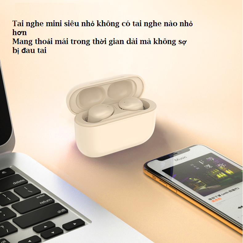 Tai nghe bluetooth mini siêu nhỏ không dây nhét tai