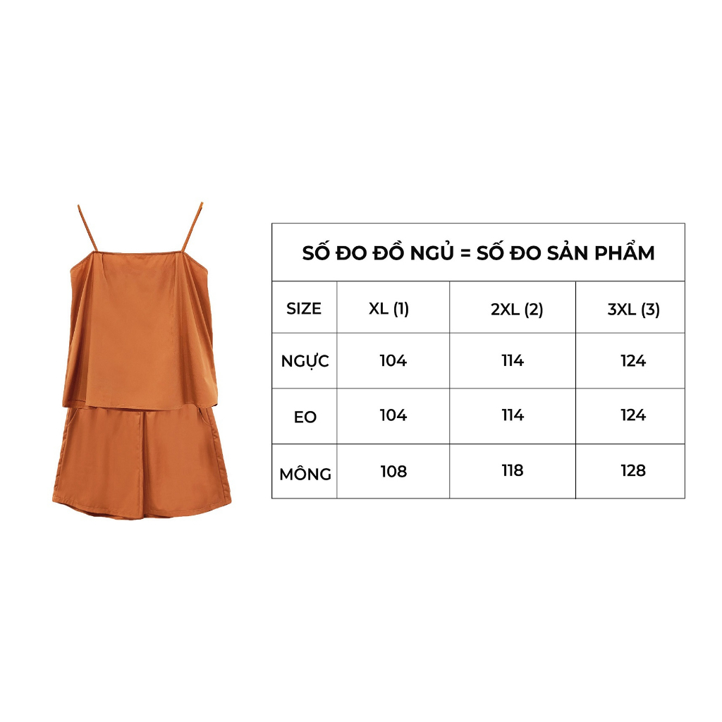 Pyjama trơn áo cộc quần dài phối viền lé BIGSIZE (55kg đến 95kg) - 23YBD05 - [BU Bigsize Young]