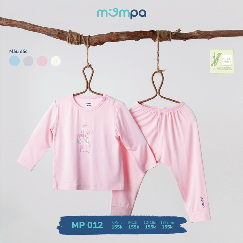 Bộ quần áo dài tay Mompa dành cho bé từ 6-9m đến 18-24m