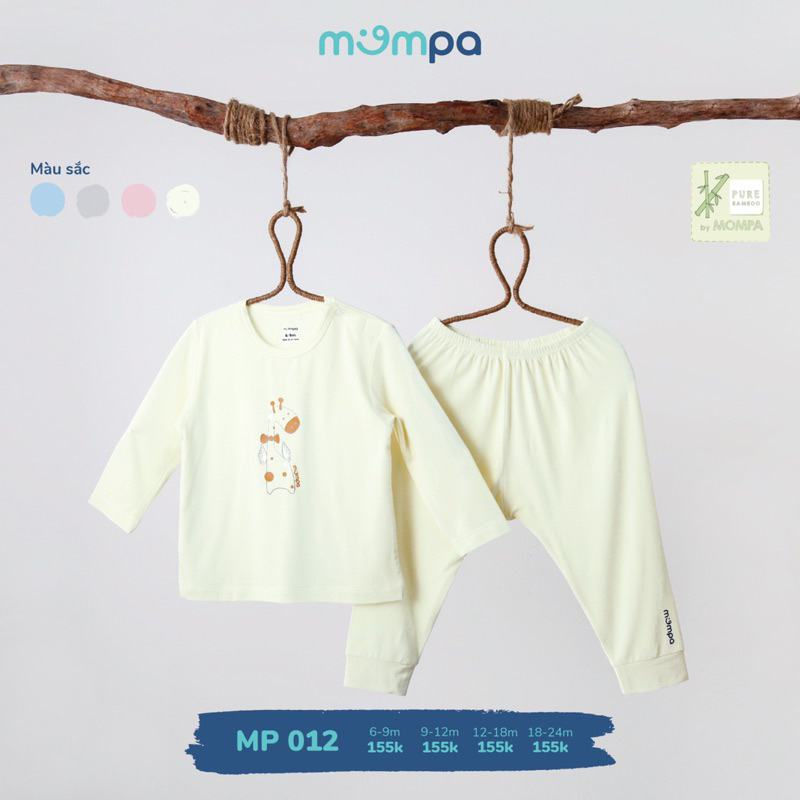 Bộ quần áo dài tay Mompa dành cho bé từ 6-9m đến 18-24m