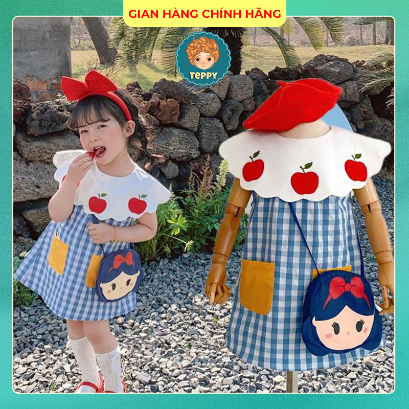 Đầm bạch tuyết kèm túi cho bé gái