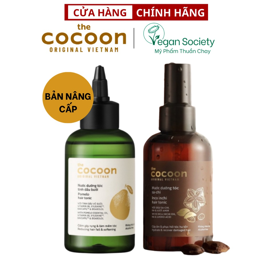 Combo kích thích mọc tóc và phục hồi nước dưỡng tóc tinh dầu bưởi Cocoon 140ML BẢN MỚI + Nước xịt dưỡng tóc sachi 140ml