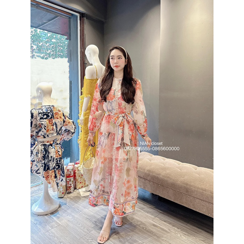 Váy tơ hoa ZMM kèm đai cao cấp