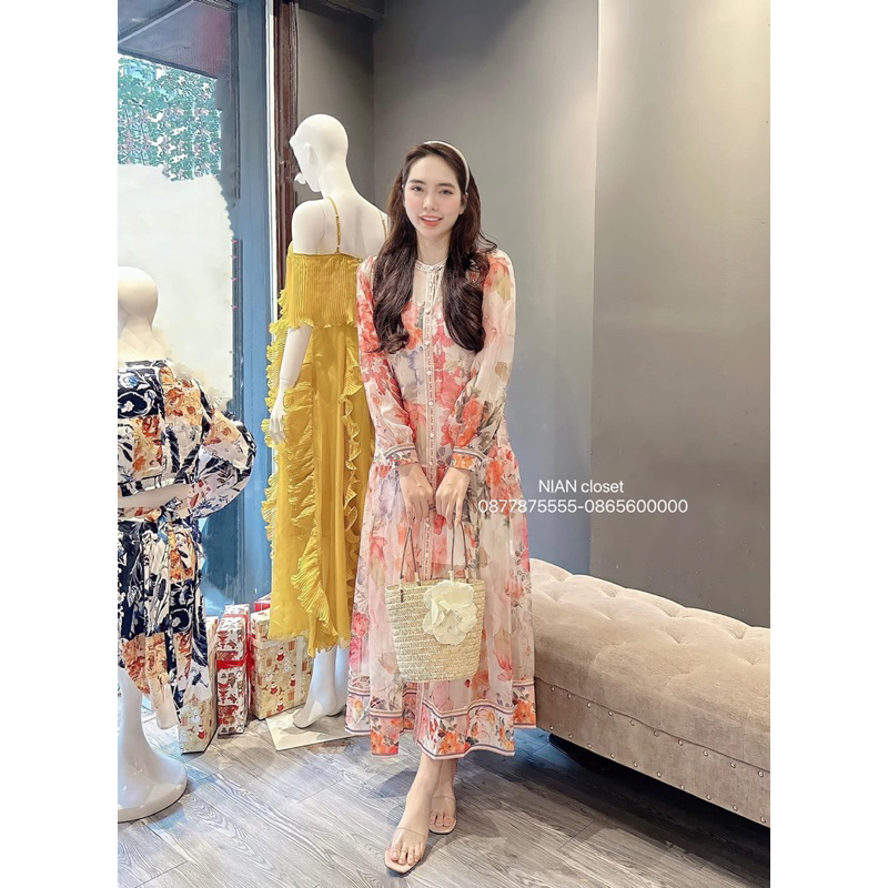 Váy tơ hoa ZMM kèm đai cao cấp