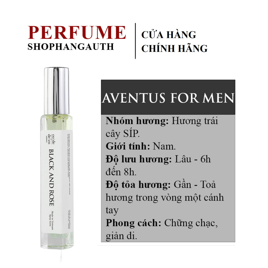 Tinh Dầu Nước Hoa CODEDECO Aventus For Men (Black And Rose) 10ml - Chững chạc , Giản dị