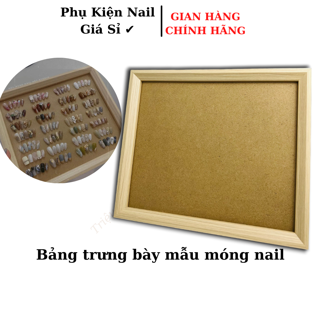 Bảng gỗ trưng bày mẫu móng nail, khung trưng mẫu móng
