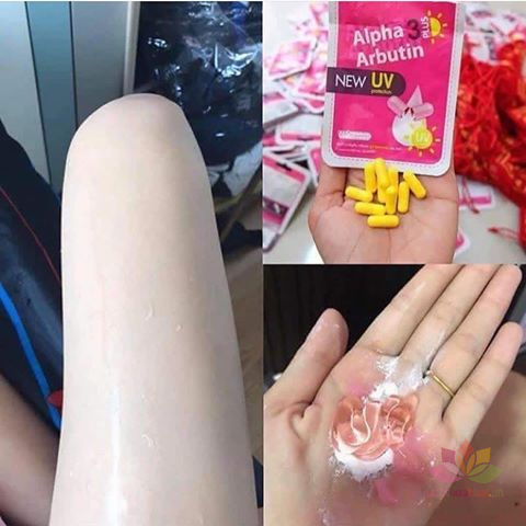Arbutin , viên kích trắng alpha arbutin 3 plus thái lan vỉ 10 viên