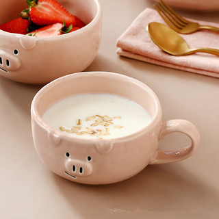 [Xả hàng] Bộ bát đĩa sứ heo hồng -Meii.decor