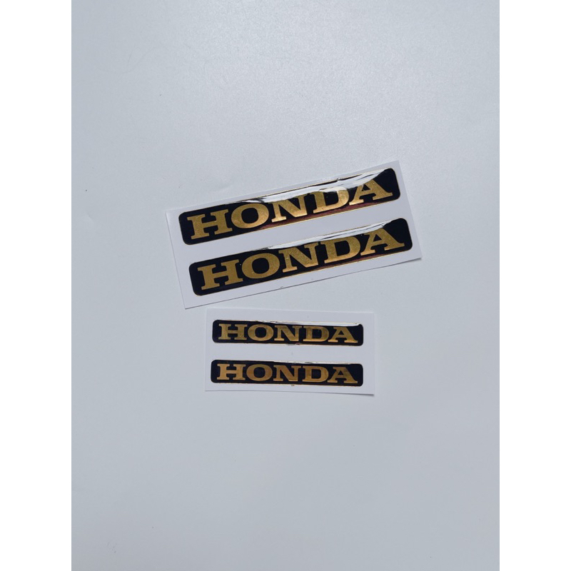 Cặp 2 tem nổi chữ Honda màu vàng đồng dán trang trí xe máy
