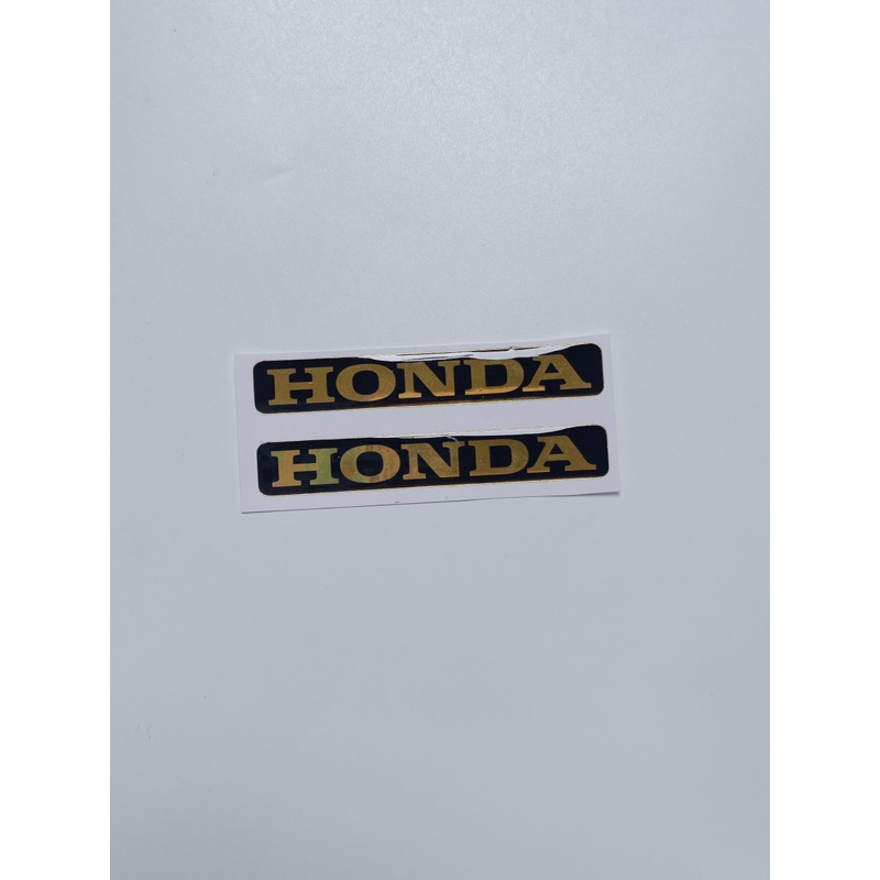 Cặp 2 tem nổi chữ Honda màu vàng đồng dán trang trí xe máy