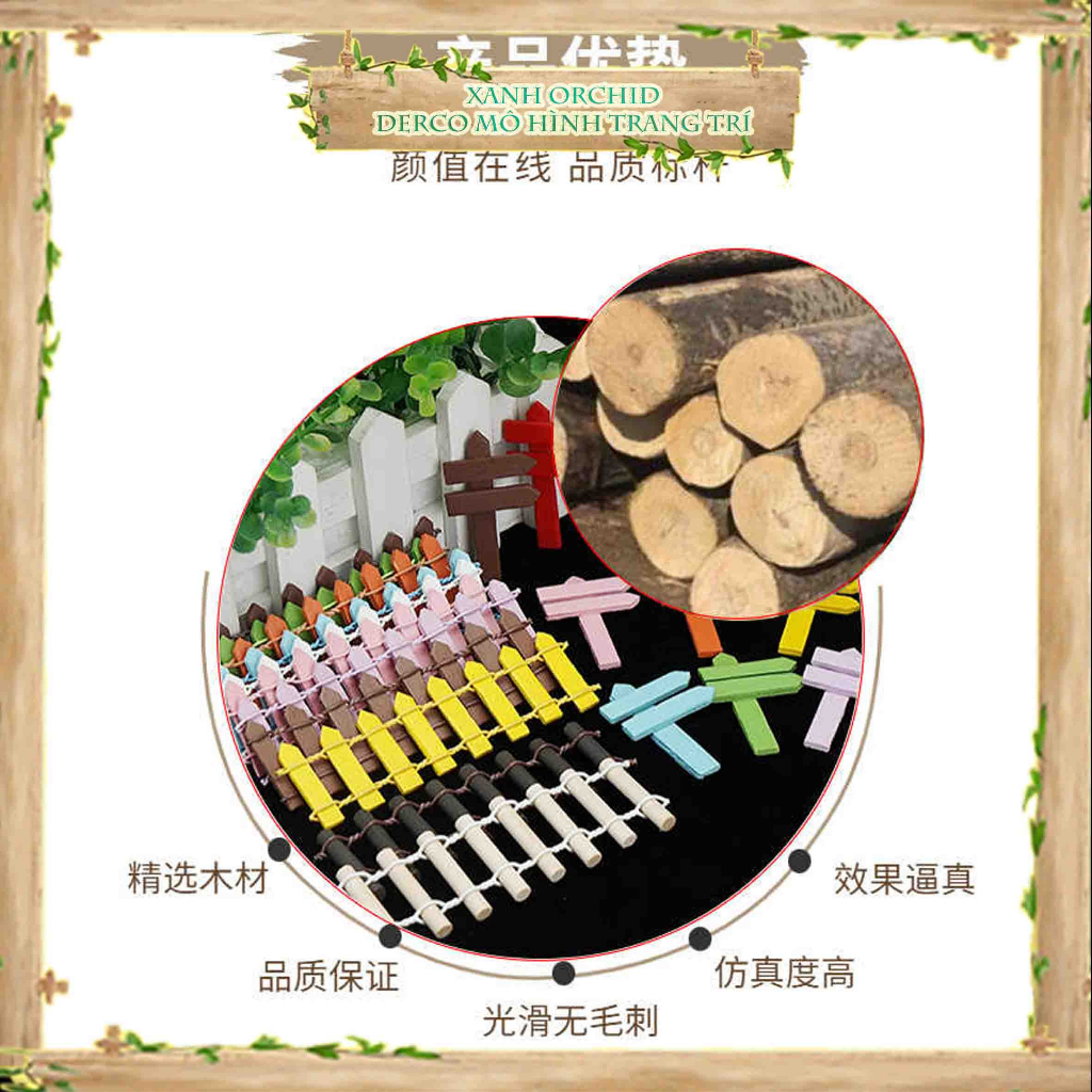 Mô Hình Tiểu Cảnh "Hàng Rào & Chỉ Đường Mini" Trang Trí Sen Đá, Sân Vườn/ Chậu Cây, DYI, Terrarium