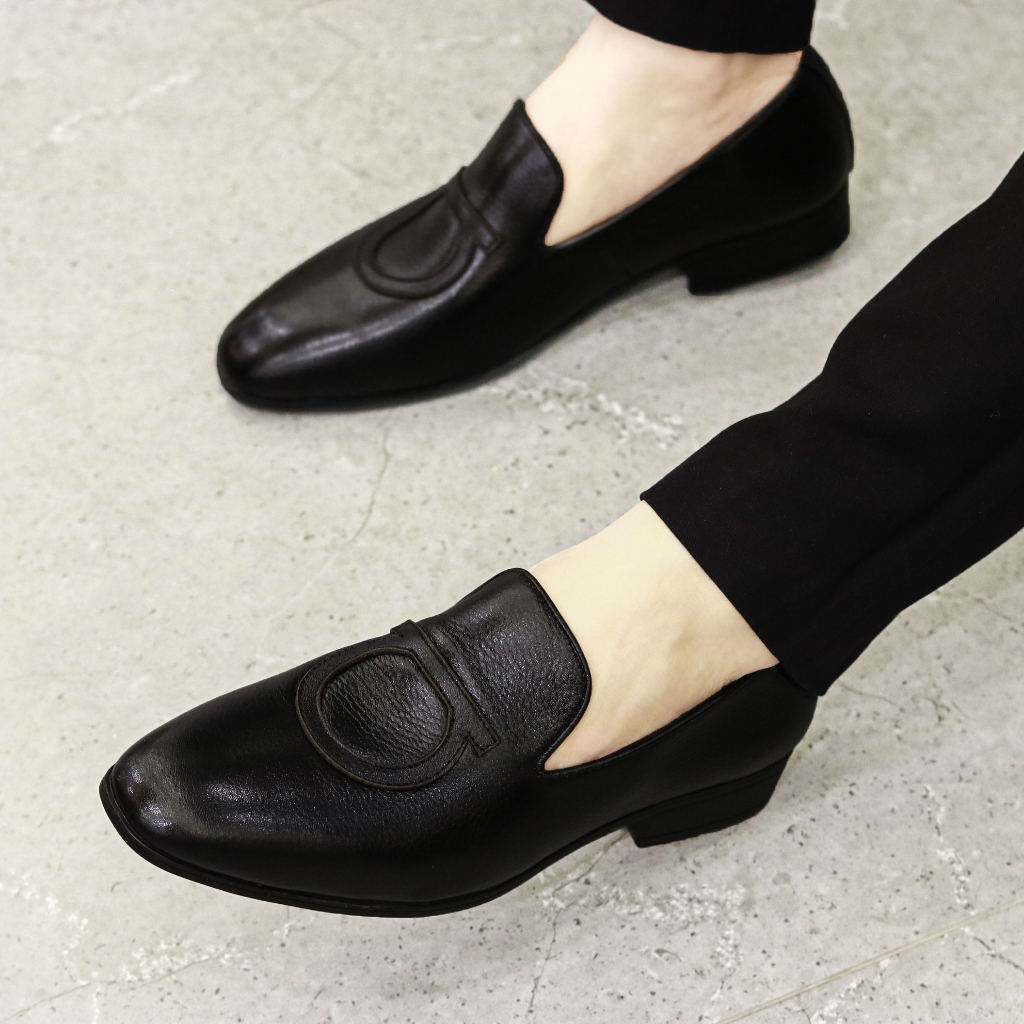 Giày Lười Nam Công Sở XOĂN SHOP Da Bò Thật Size 38 Đến 42 Màu Đen/Nâu - G044
