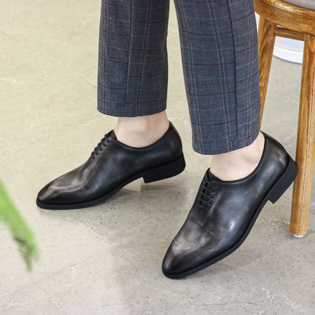 Giày Oxford Nam Công Sở XOĂN SHOP Da Bò Thật Size 38 Đến 43 Màu Xám - X123