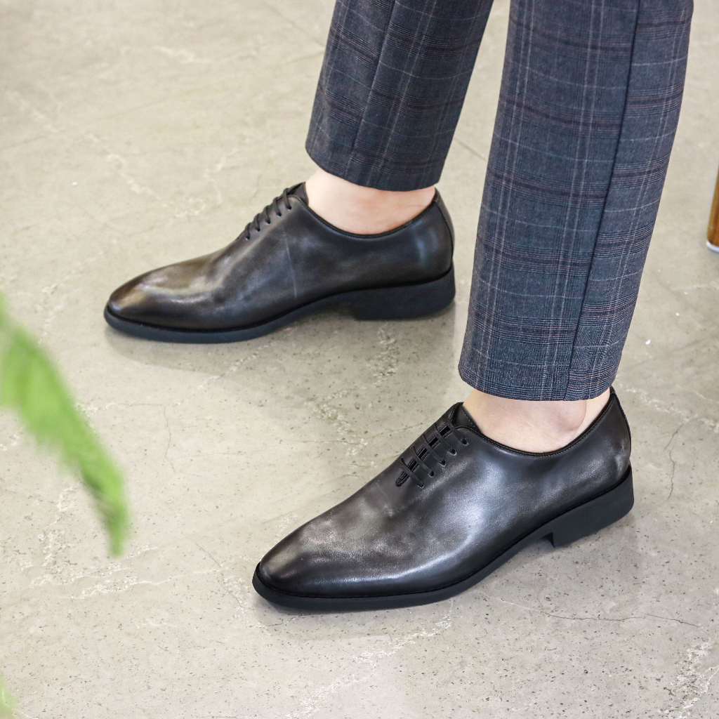Giày Oxford Nam Công Sở XOĂN SHOP Da Bò Thật Size 38 Đến 43 Màu Xám - X123