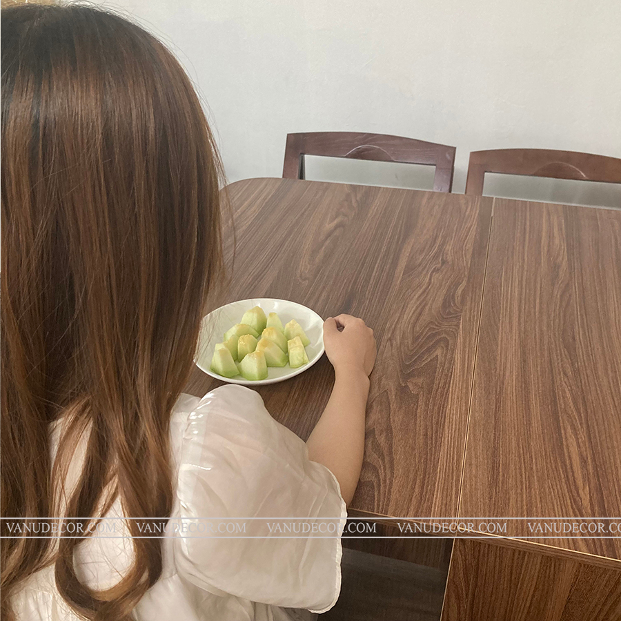 Bàn ăn gấp gọn thông minh VANU DECOR có bánh xe di chuyển tiện lợi  BA090