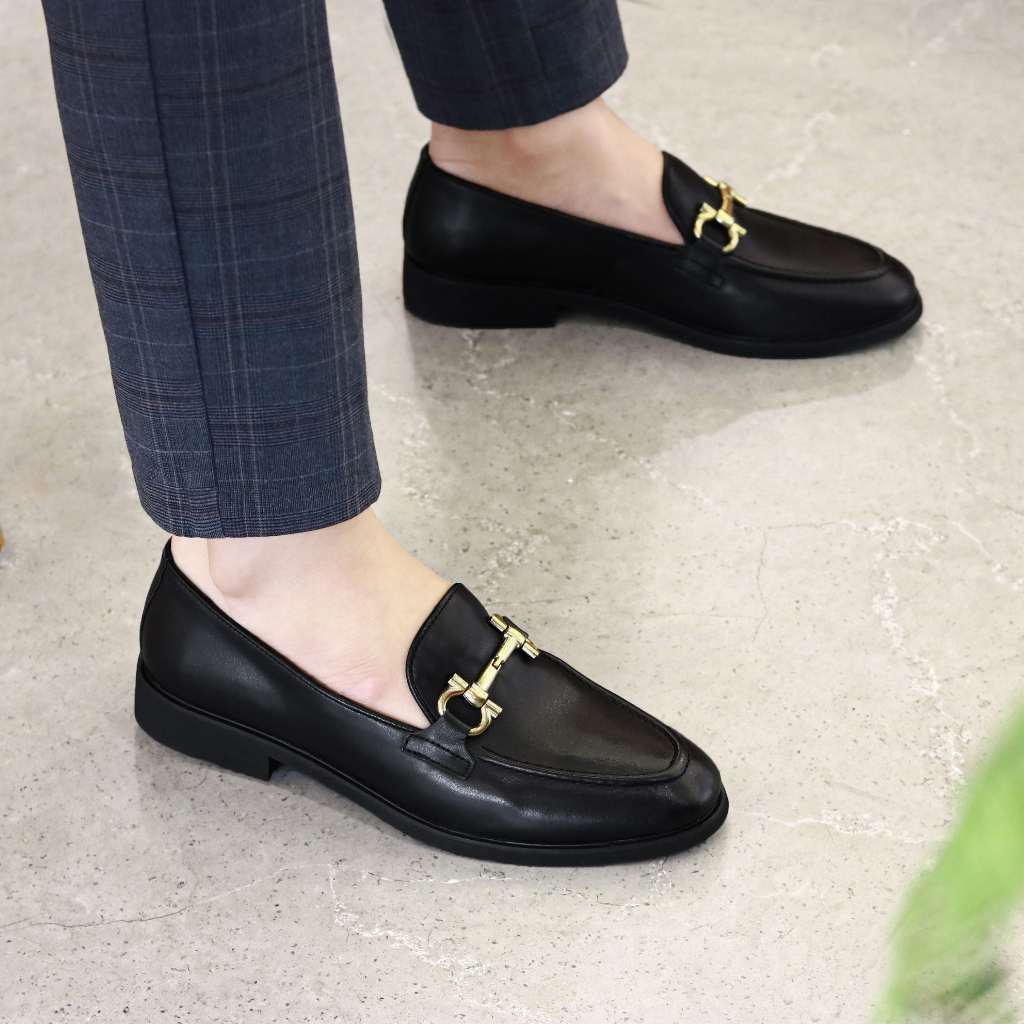 Giày Lười Nam Công Sở XOĂN SHOP Da Bò Thật Size 38 Đến 43 Màu Đen - G062