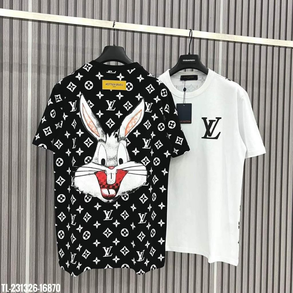 Áo Thun Thỏ Luôn Vui Tươi In Kín💕Áo Phông Chất Cotton Dày Dặn Dành Cho Nam Nữ Hàng Chuẩn Unisex