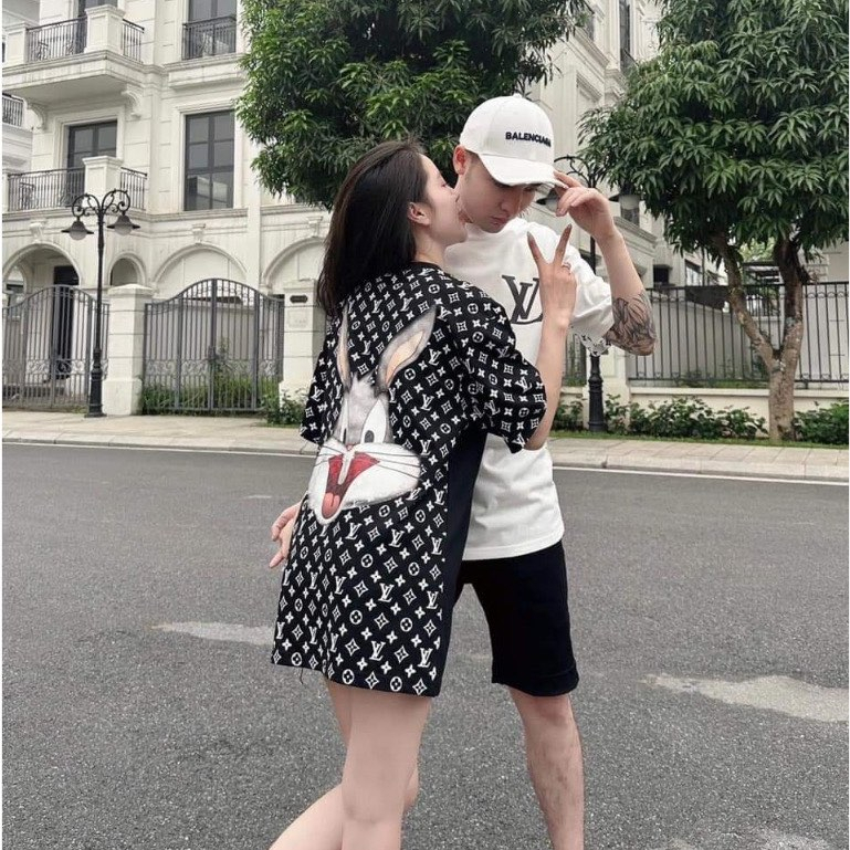 Áo Thun Thỏ Luôn Vui Tươi In Kín💕Áo Phông Chất Cotton Dày Dặn Dành Cho Nam Nữ Hàng Chuẩn Unisex