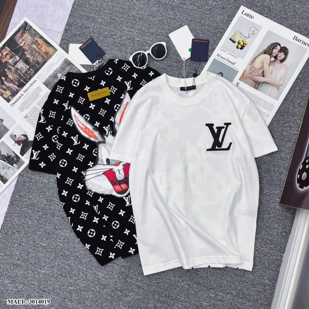 Áo Thun Thỏ Luôn Vui Tươi In Kín💕Áo Phông Chất Cotton Dày Dặn Dành Cho Nam Nữ Hàng Chuẩn Unisex