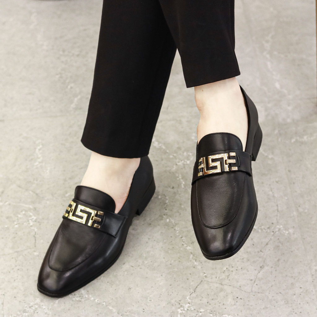 Giày Da Nam Công Sở XOĂN SHOP Da Bò Thật Siêu Đẹp Size 38 Đến 43 Màu Đen - G061