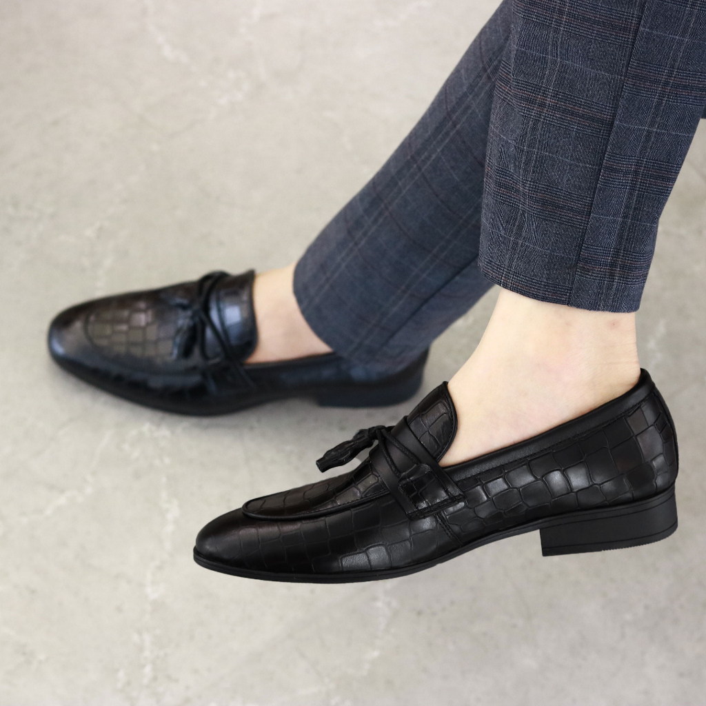 Giày Lười Nam Công Sở XOĂN SHOP Phong Cách Hàn Quốc Da Thật Nappa Có Chuông Mã G071