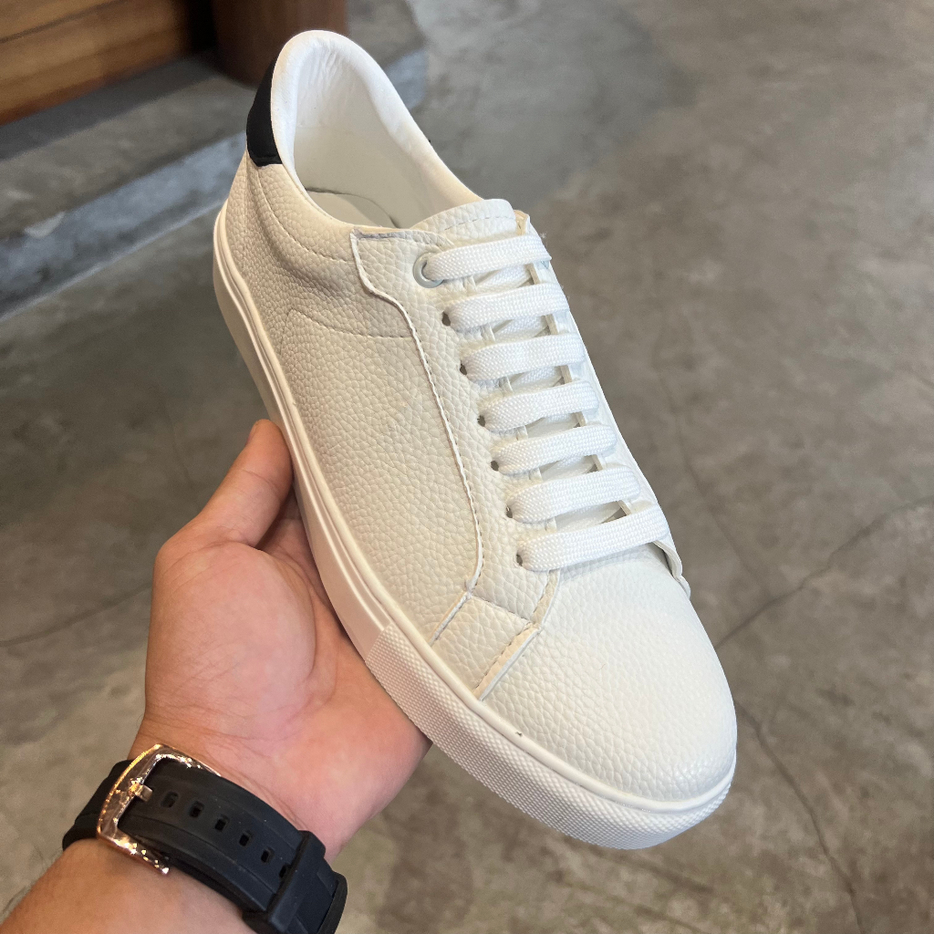 Giày thể thao nam, giày nam sneaker trắng gót đen, thể thao đế cao su đúc êm chân đã khâu chỉ chắc chắn mã TT03
