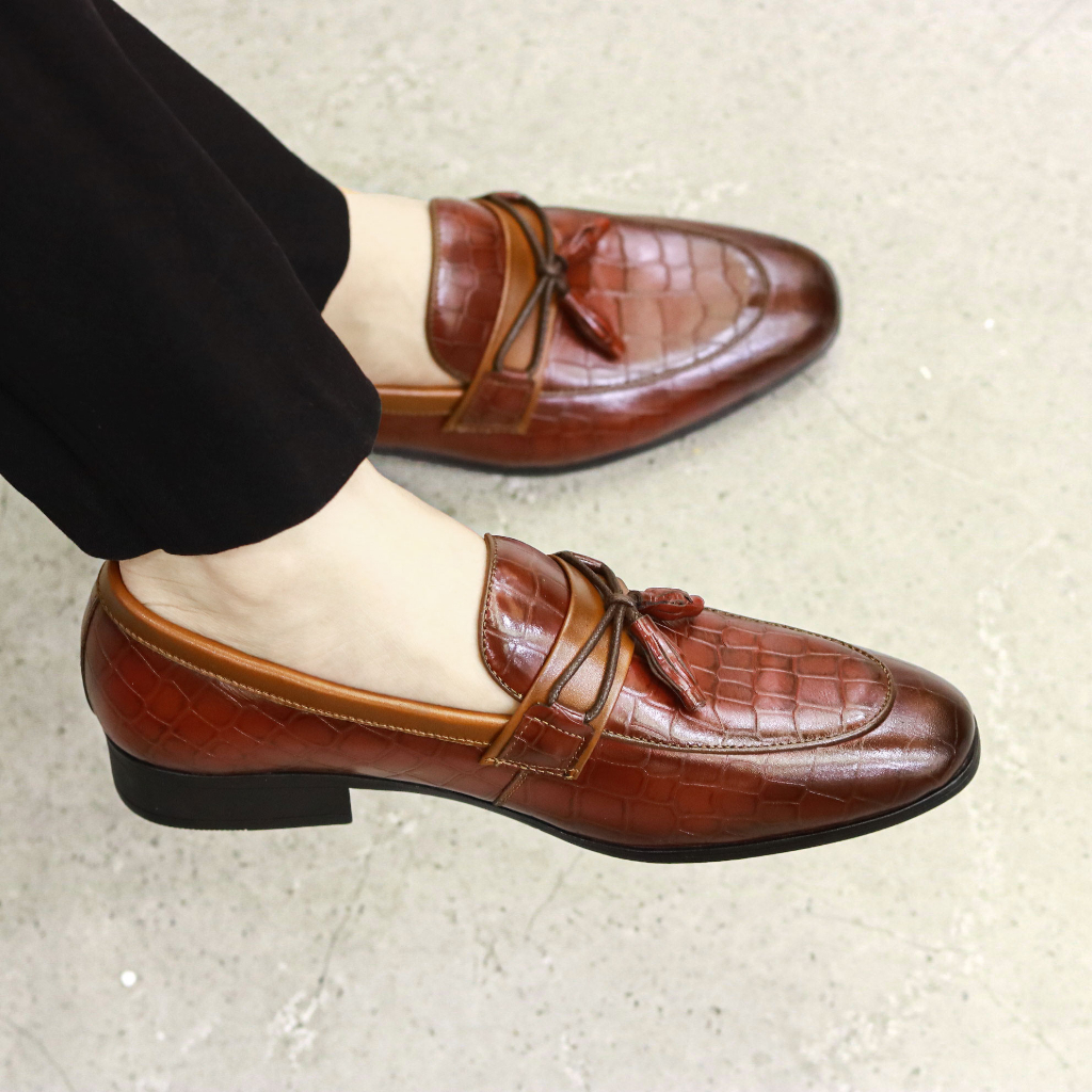 Giày Lười Nam Công Sở XOĂN SHOP Phong Cách Hàn Quốc Da Thật Nappa Có Chuông Mã G071