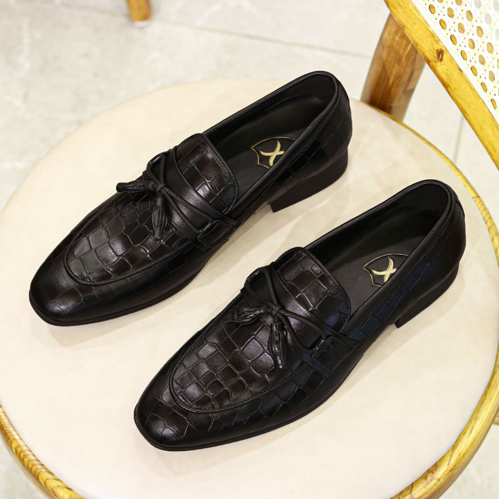 Giày Lười Nam Công Sở XOĂN SHOP Phong Cách Hàn Quốc Da Thật Nappa Có Chuông Mã G071