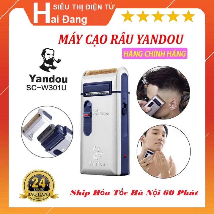Máy Cạo Râu Khô, Không Dây Chính Hãng Yandou Model SCW301U, Đa Năng Sử Dụng Pin Sạc, Nhỏ Gọn - Tiện Lợi Bản Cao Cấp 2023