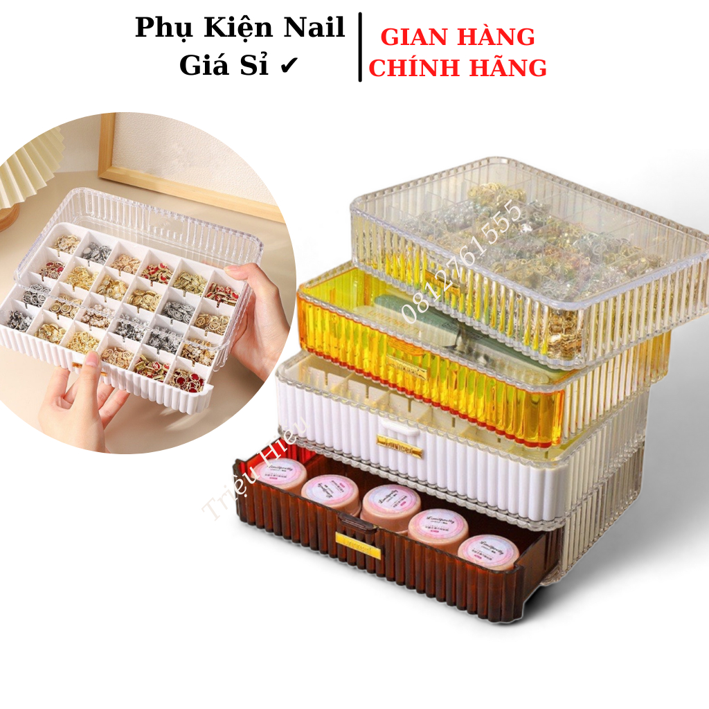 Khay Mika Đựng Charm, Đá nail 24 ô