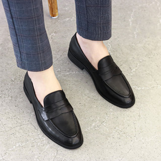 Giày Lười Nam Loafer Công Sở Siêu Bền Đẹp XOĂN SHOP Da Bò Thật Size 38 Đến 42 Màu Đen Bảo Hành 24 tháng - G065